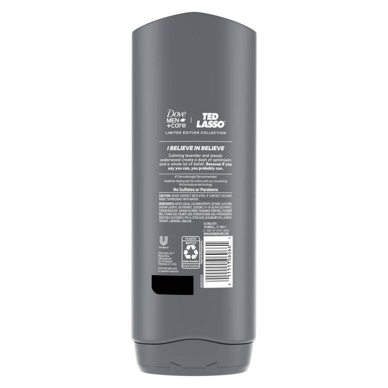 Dove Men+Care Ted Lasso Limited Edition Body & Face Wash - I Believe in Believe - Cedarwood & Lavender - 18 fl oz