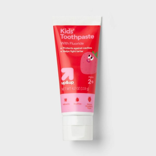 Kids Dye Free/Natural Flavor Toothpaste - Fluoride Strawberry - 4.2oz - up&up™