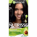 Garnier Nutrisse Nourishing Permanent Hair Color Creme - 10 Black: Vegan Formula with Argan & Coconut Oil, Includes Applicator & Gloves