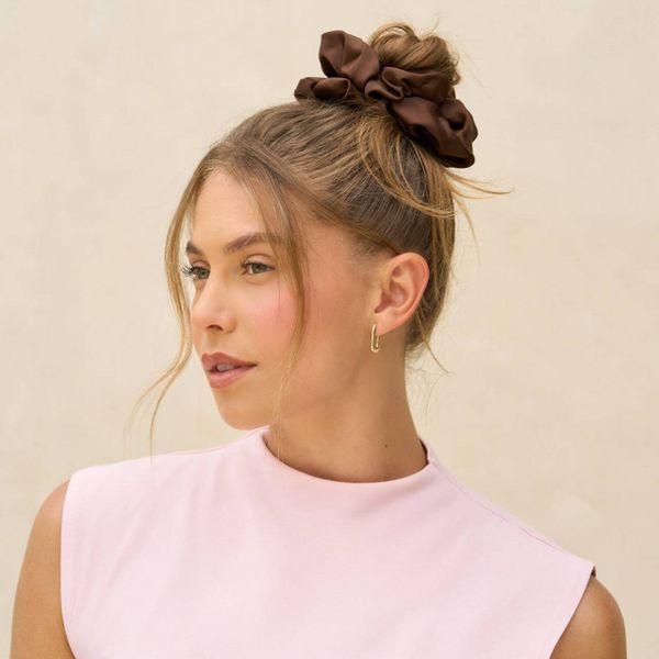 Kitsch Oversized Scrunchies - Black & Chocolate