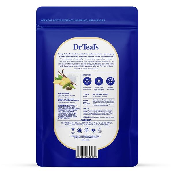 Dr Teal's Epsom Salt Magnesium Soak - Vanilla Comfort - 3 lbs