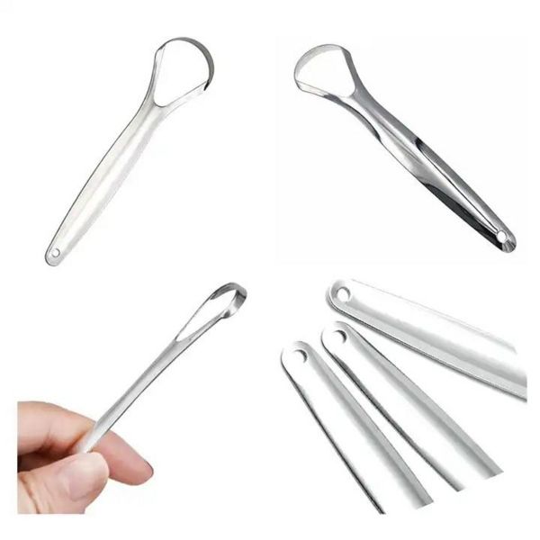 Maison Products Tongue Scraper for Adults (2 Pack), Reduce Bad Breath, Stainless Steel Tongue Cleaners, 100% Metal Tongue Scraper