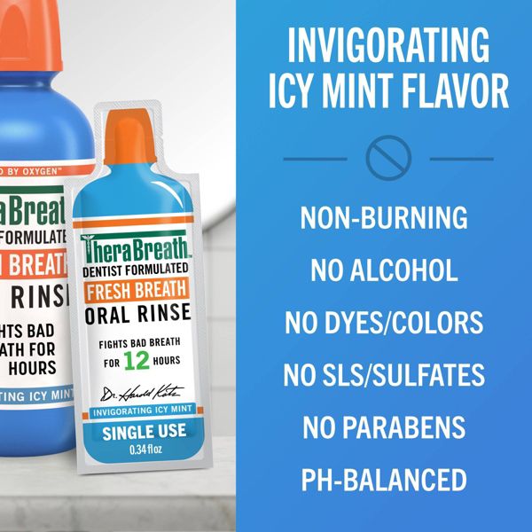 TheraBreath Icy Mint Mouthwash Sachets - 10ct