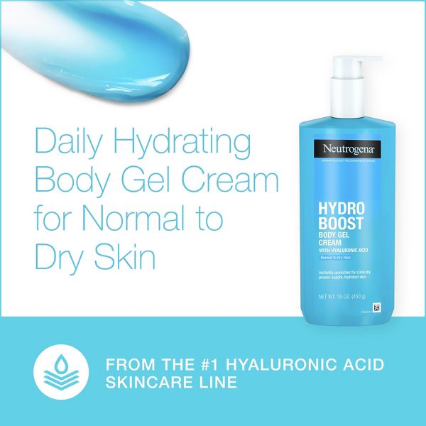 Neutrogena Hydro Boost Hydrating Body Gel Cream with Hyaluronic Acid for Normal to Dry Skin - 16oz