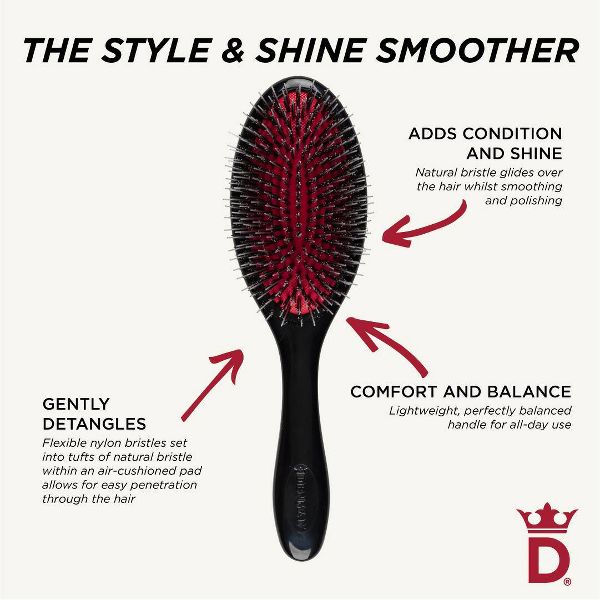 DENMAN Style & Shine Hair Cushion Brush - Black