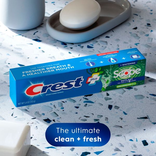Crest + Scope Outlast Complete Whitening Fluoride Toothpaste - Mint - 5.4oz