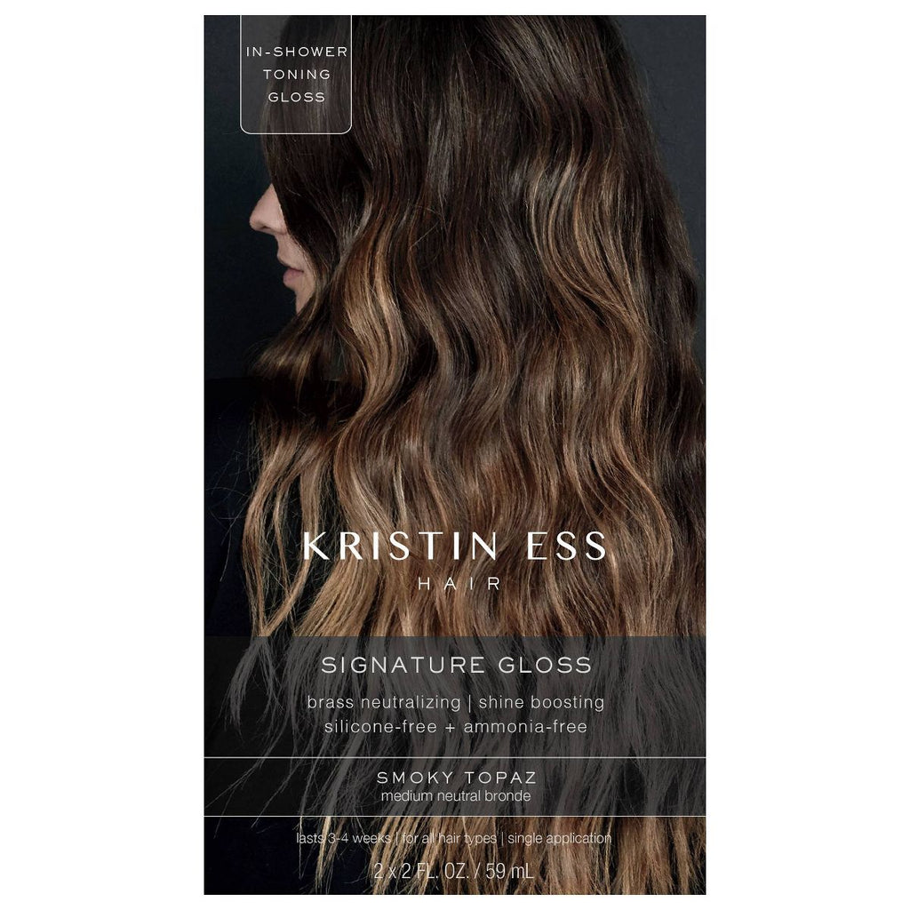 Kristin Ess Hair Gloss in Smoky Topaz for Medium Blonde Hair - Semi Permanent Dye + Toner - 4 fl oz