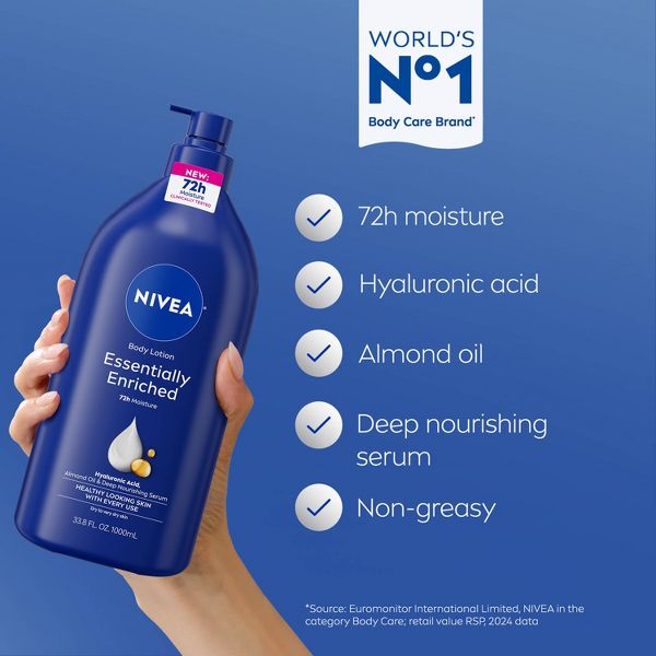 NIVEA Essentially Enriched Body Lotion for Dry Skin Scented - 33.8 fl oz