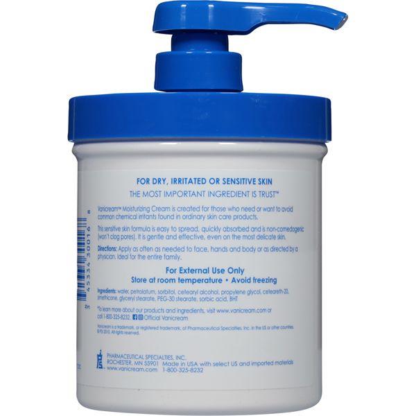 Vanicream Moisturizing Cream for Sensitive Skin with Pump - Unscented - 16oz