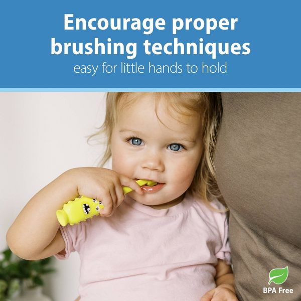 Dr. Brown's Tooth Scrubber Triple Sided Training Toddler Manual Toothbrush - Green