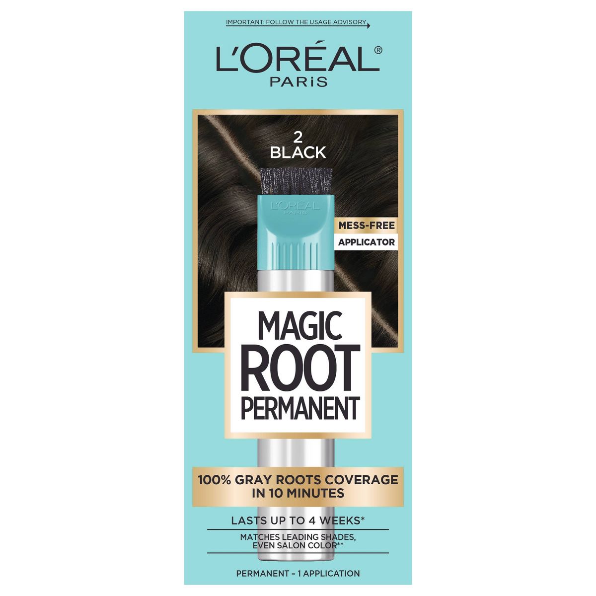 L'Oreal Paris Root Rescue Permanent Hair Color - 2 Black - 1 kit