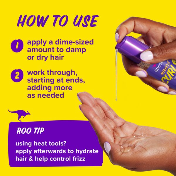Aussie Miracle Curls Curl-Defining Oil Hair Treatment with Jojoba Oil - 3.2 fl oz