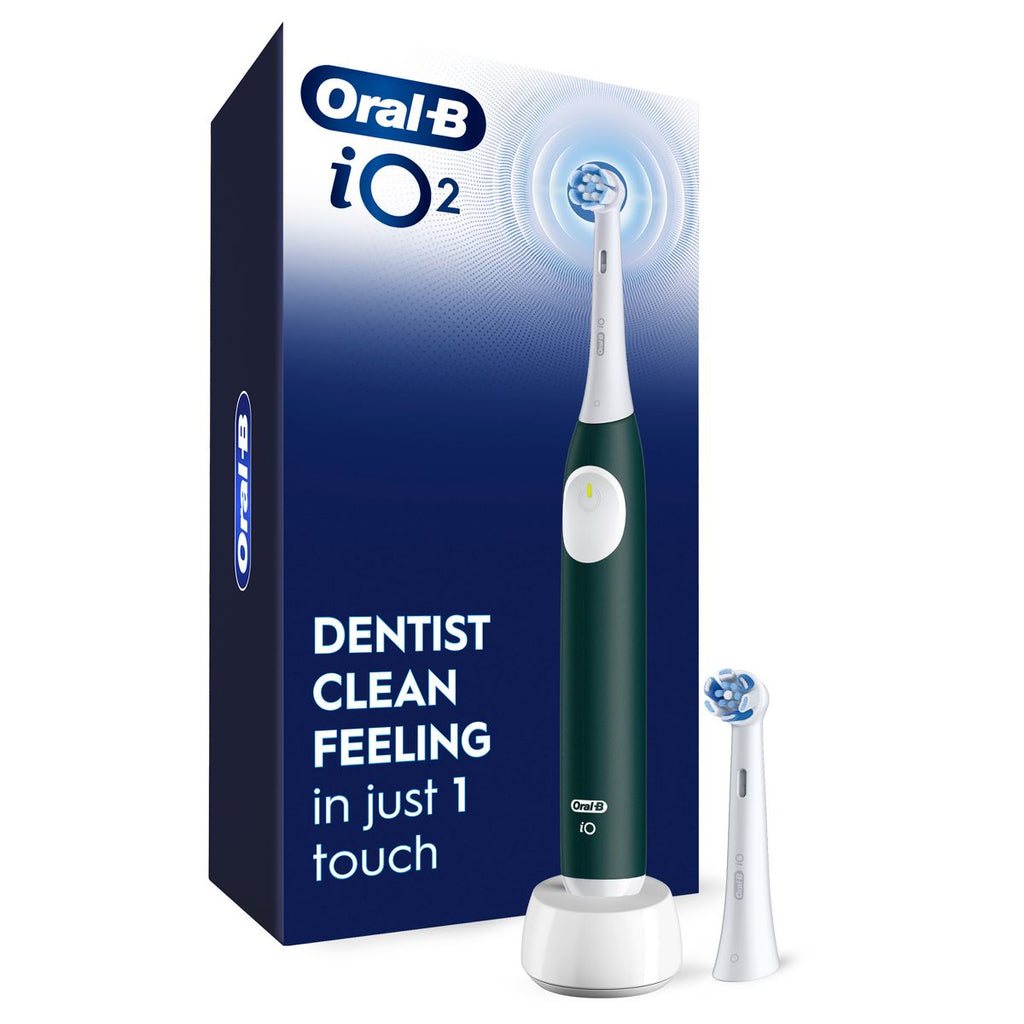Oral-B iO Series 2 Electric Toothbrush Starter Kit with Timer and 2 Brush Heads - Forest Green