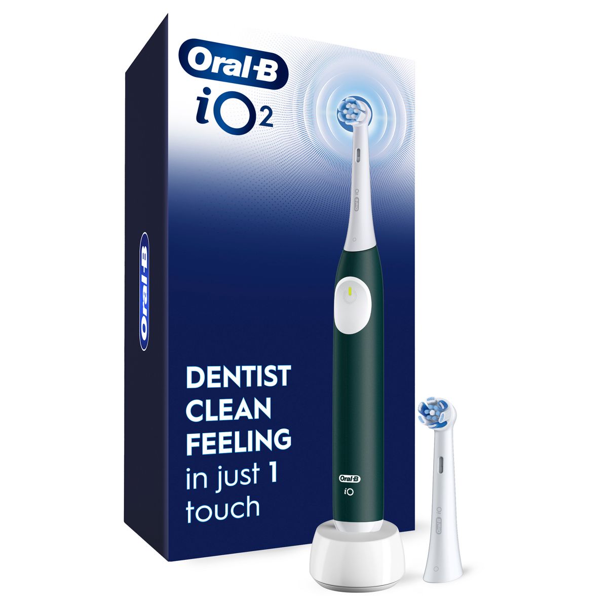 Oral-B iO Series 2 Electric Toothbrush Starter Kit with Timer and 2 Brush Heads - Forest Green