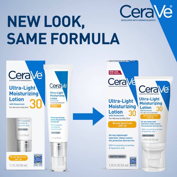 CeraVe Ultra-Light Face Lotion Moisturizer with Sunscreen - SPF 30 – 1.7oz