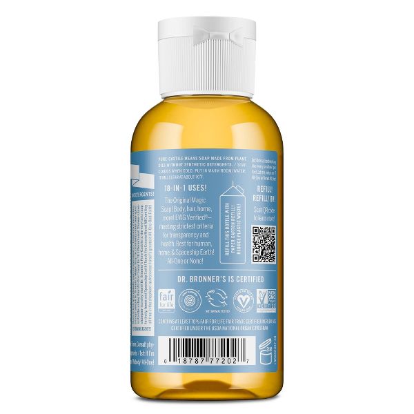 Dr. Bronner's Magic Pure Castile Liquid Soap Hand & Bodywash - Baby Unscented - 2 fl oz