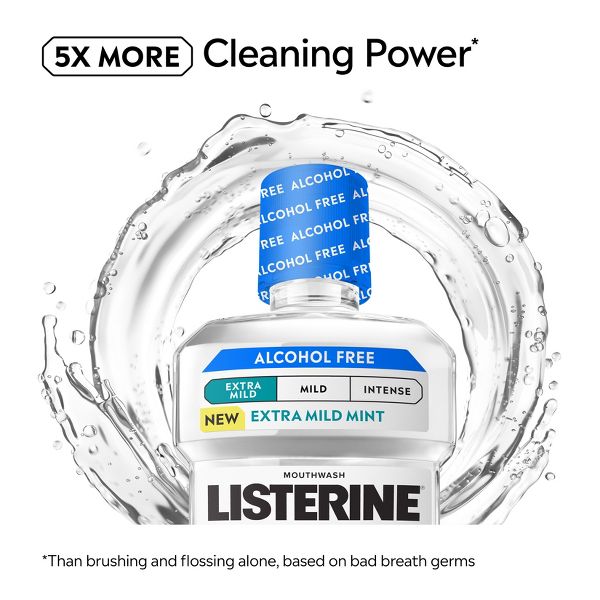 Listerine Alcohol-Free Extra Mild Mouthwash - Cool Mint - 500ml