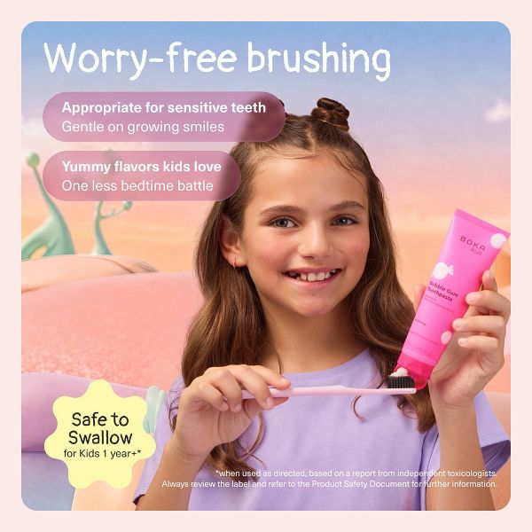 Boka Kids' Fluoride-Free Nano Hydroxyapatite Toothpaste - Bubblegum - 3.4oz