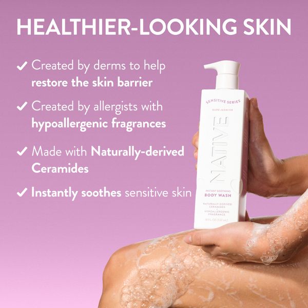 Native Sensitive Series Hypoallergenic Fragrance 24-Hour Hydrating Body Wash - Bare Jasmine - 18 fl oz