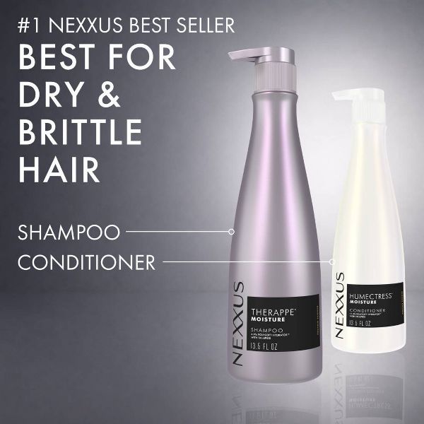 Nexxus Shampoo and Conditioner Therappe & Humectress Ultimate Moisture for Dry Hair with Elastin Protein and Green Caviar - 27 fl oz/ 2ct