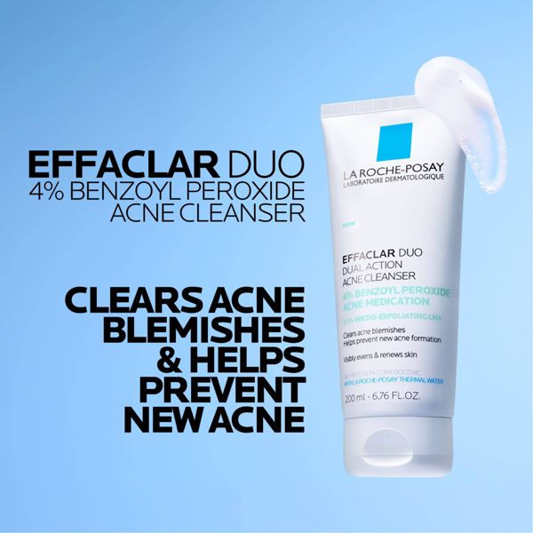 La Roche Posay Effaclar Dual Action Acne Face Cleanser with 4% Benzoyl Peroxide - 6.7 fl oz