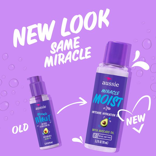 For Dry Hair - Aussie Miracle Moist Intense Hydration Oil with Jojoba Oil - 3.2 fl oz