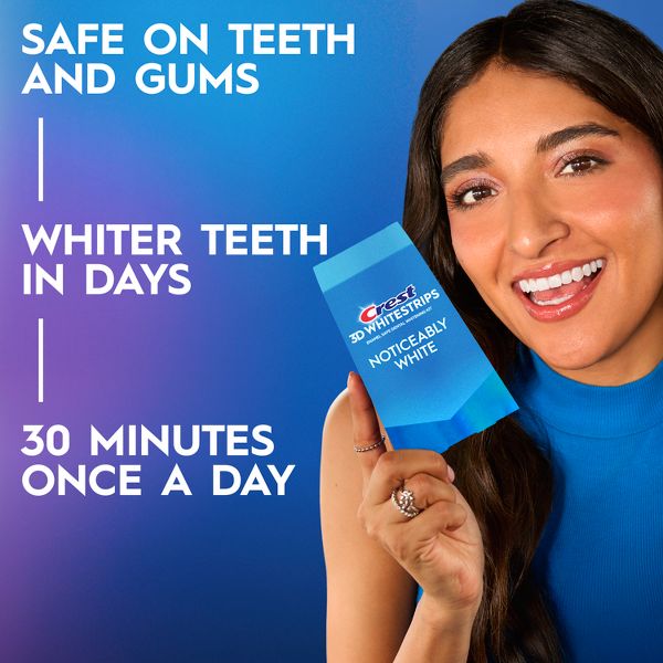 Crest 3DWhitestrips Noticeably White At-home Teeth Whitening Kit - 10 Treatments