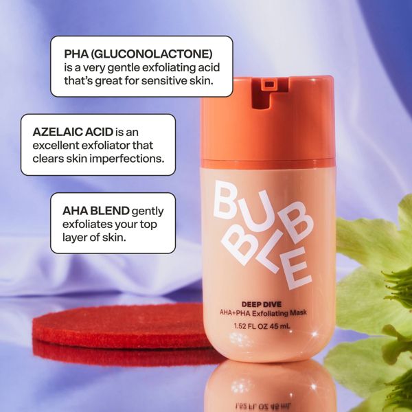 Bubble Skincare Deep Dive AHA + PHA Exfoliating Face Mask - 1.52 fl oz