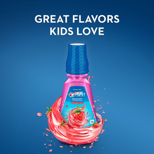 Crest Kids' Anticavity Alcohol Free Fluoride Rinse - Strawberry Rush - 16.9 fl oz