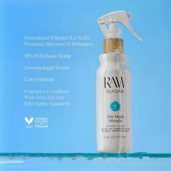 Raw Sugar The Multi Miracle Leave-in Conditioner & Heat Protectant - Coconut + Agave - 6 fl oz
