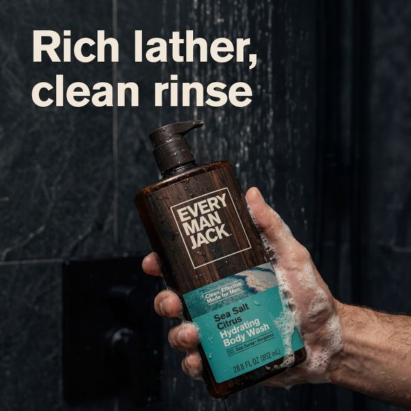 Every Man Jack Naturally Derived Men's Body Wash - Sea Salt + Citrus - 28.8 fl oz