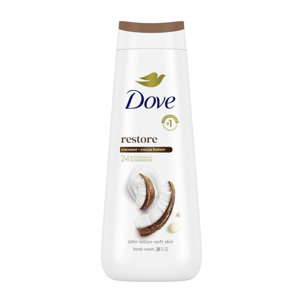Dove Restore Body Wash - Coconut & Cocoa Butter 24hr Lotion-Soft Skin - 20oz