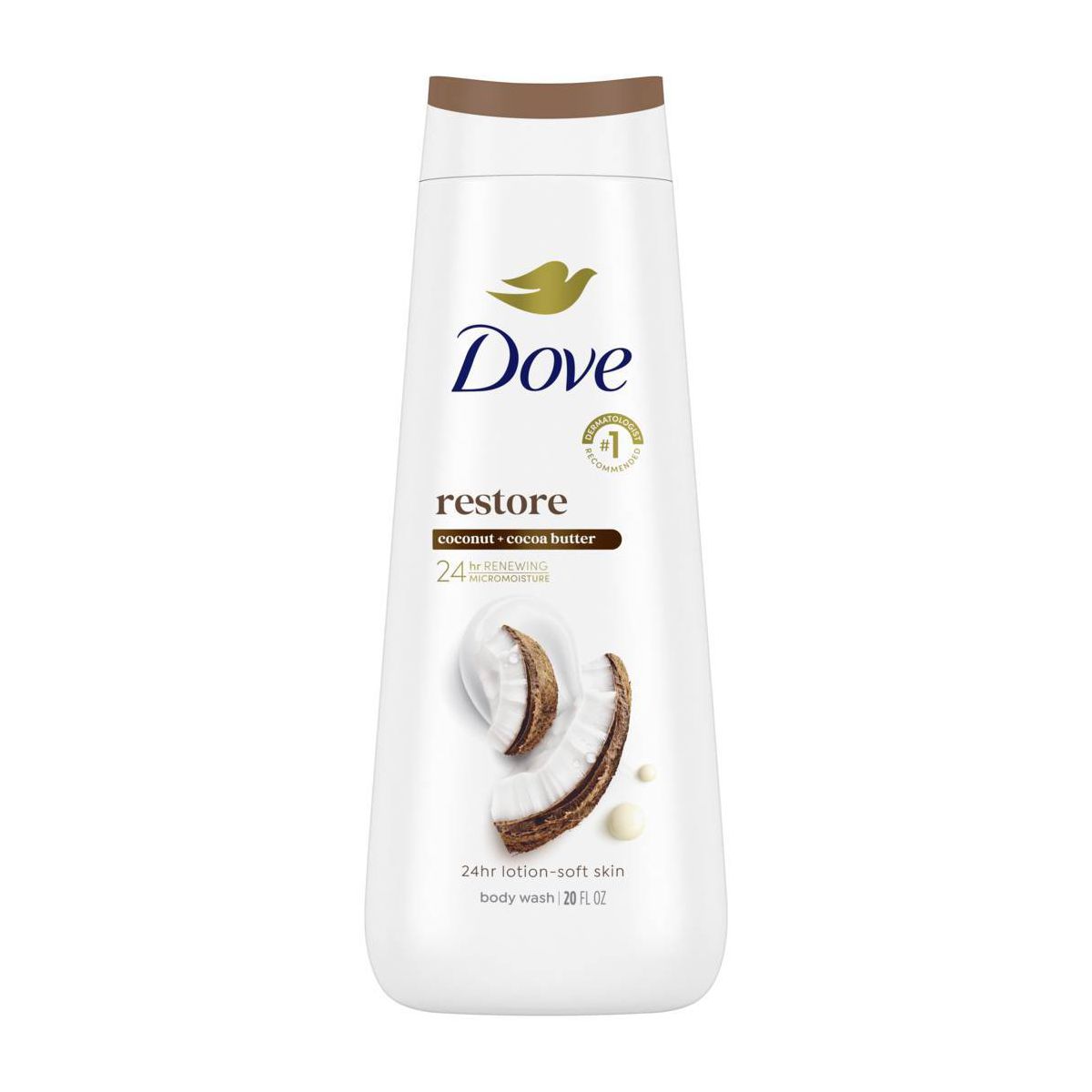 Dove Restore Body Wash - Coconut & Cocoa Butter 24hr Lotion-Soft Skin - 20oz