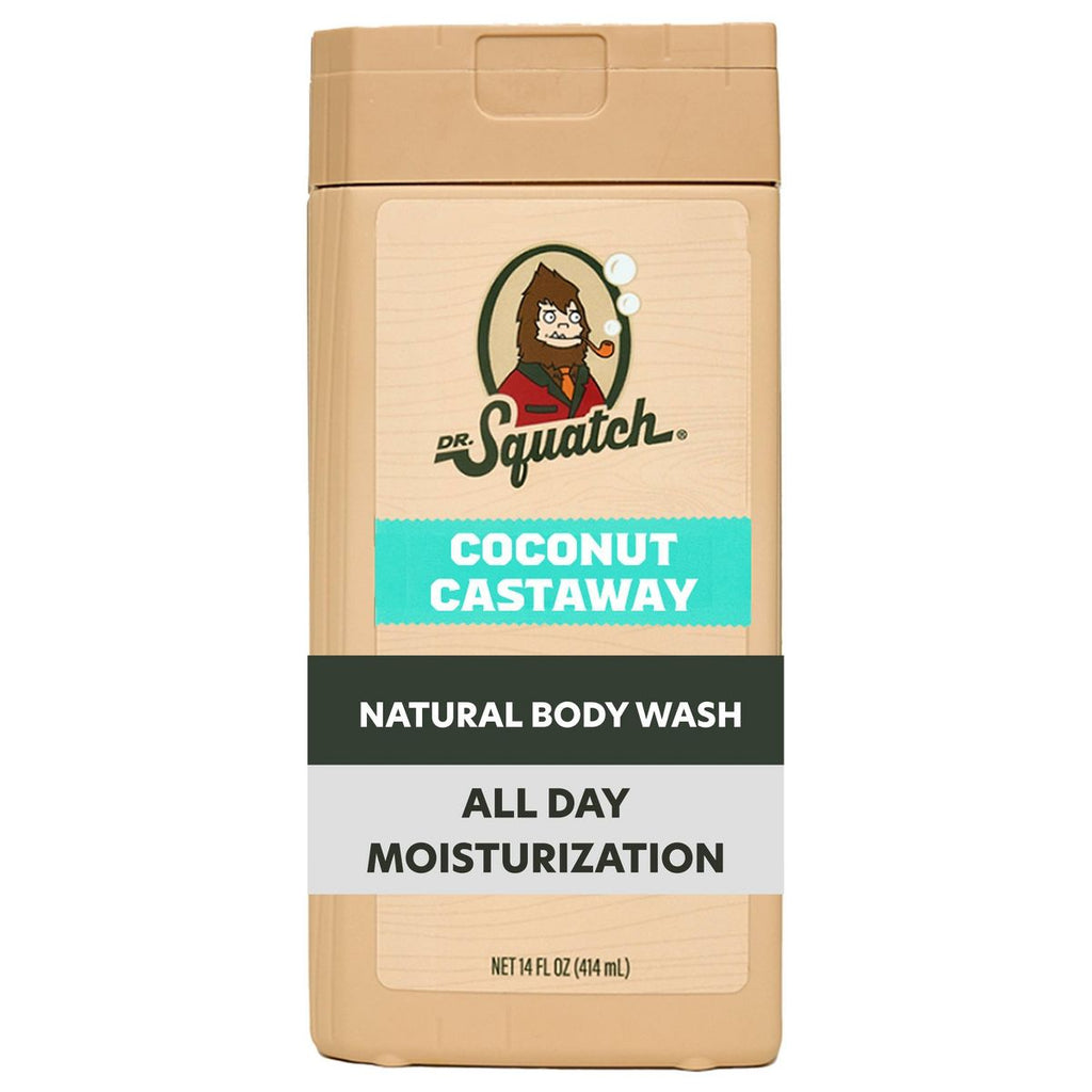 DR. SQUATCH Men's Natural Non-Exfoliating Body Wash - Coconut Castaway - 14 fl oz