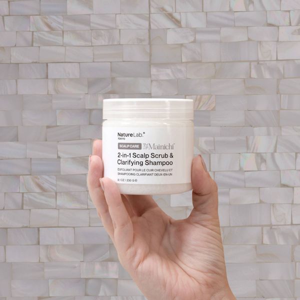 NATURELAB. TOKYO Mainichi Scalp Scrub + Clarifying Shampoo – Buildup Removal + Oil Control, Scalp Detox, Sugar-to-Foam, 8.1 oz
