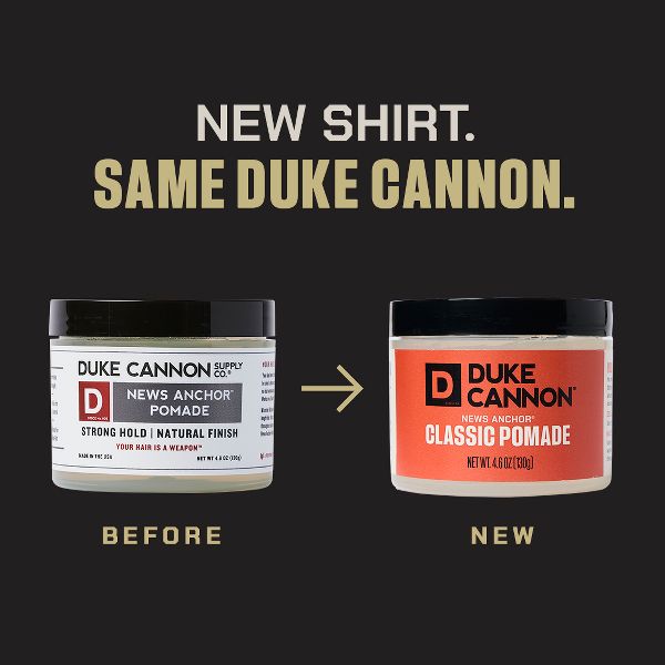 Duke Cannon Supply Co. News Anchor Classic Hair Pomade for Men - Strong Hold Light Shine - 4.6oz