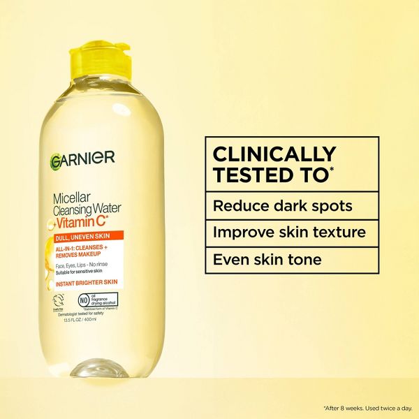 Garnier Vitamin C Brightening & Hydrating Micellar Water Makeup Remover and Facial Cleanser - 13.5 fl oz