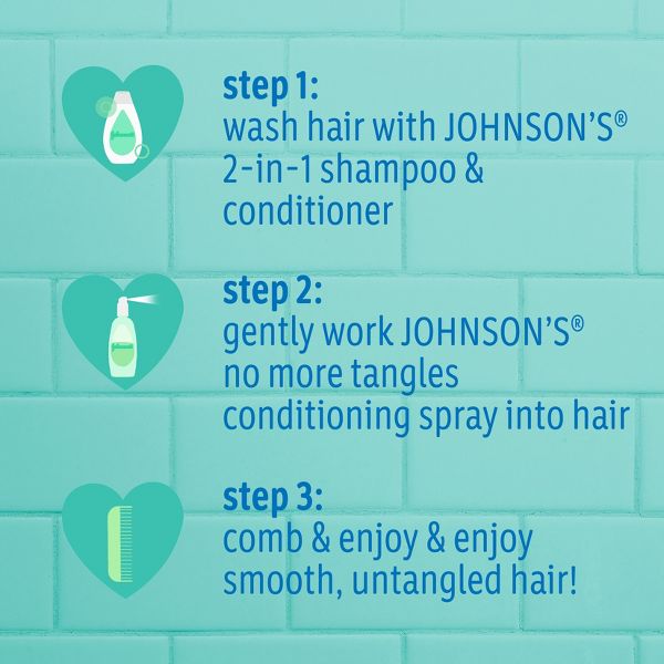 Johnson's No More Tangles Toddler & Kids Hair Detangling Spray to Unlock Knots in Hair - 10 fl oz