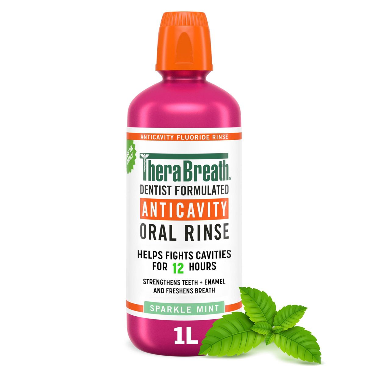 TheraBreath Anticavity Fluoride Mouthwash - Sparkle Mint - 16 fl oz