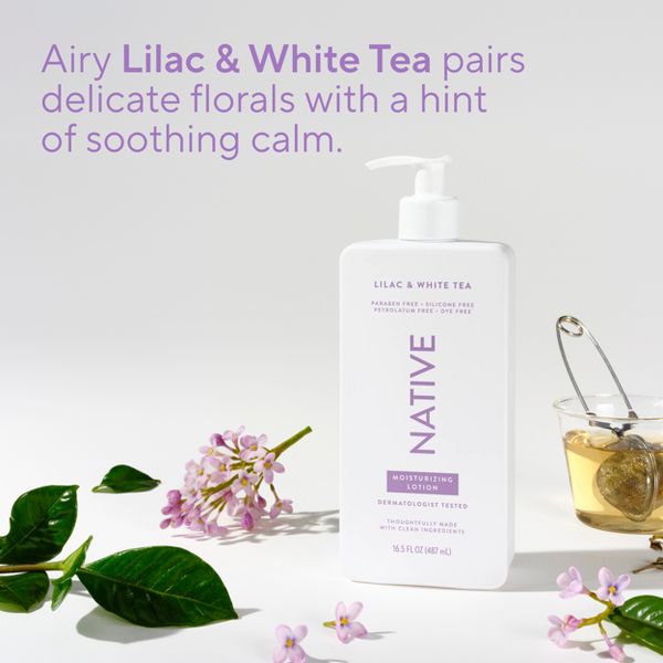Native Body Lotion Pump - Lilac & White Tea - 16.5 fl oz
