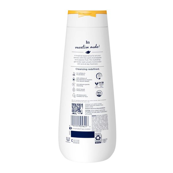 Dove Beauty Body Wash - Pineapple & Passion Fruit - Limited Edition 24HR Lotion-Soft Skin - 20 fl oz