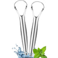 Maison Products Tongue Scraper for Adults (2 Pack), Reduce Bad Breath, Stainless Steel Tongue Cleaners, 100% Metal Tongue Scraper