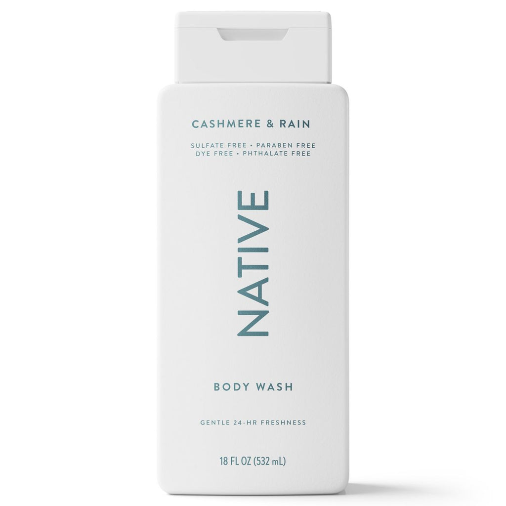 Native Body Wash for Women & Men - Cashmere & Rain - Sulfate Free - 18 fl oz