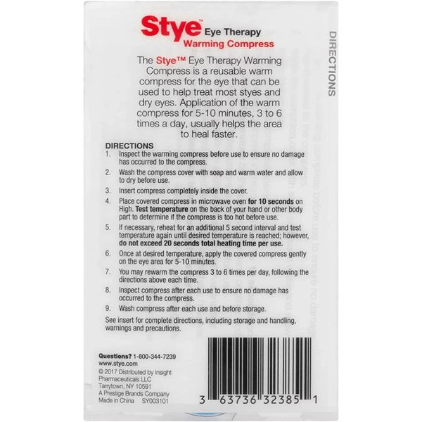 Stye Eye Therapy Warming Compress for Gentle Heat Relief and Comfort, Reusable Eye Care Compress, 1 Count