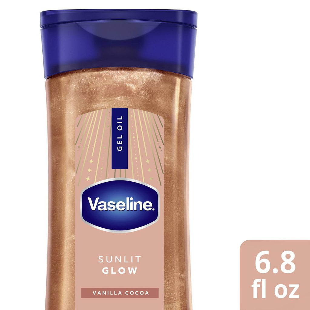 Vaseline Glazed & Glisten Vanilla Cocoa Shimmering Gel Body Oil - Sunlit Glow - 6.8 fl oz