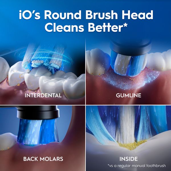 Oral-B iO Series 4 Electric Toothbrush with Timer Multiple Brush Modes and Brush Head - Light Blue