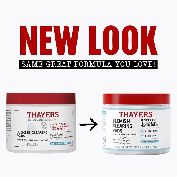 Thayers Natural Remedies Acne Clearing Toner Pads with Salicylic Acid - 60ct