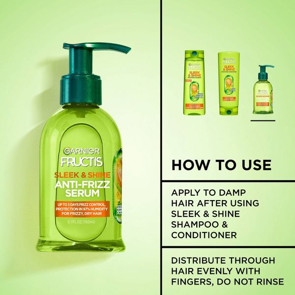 Garnier Fructis Sleek & Shine Anti-Frizz Serum - 5.1 fl oz