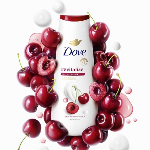 Dove Revitalize Body Wash - Cherry & Chia Milk 24hr Lotion-Soft Skin - 20 fl oz