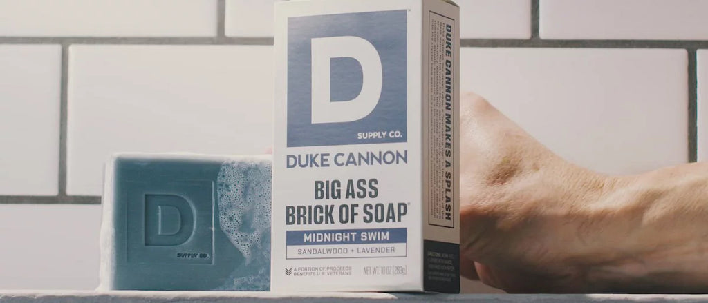 Duke Cannon Supply Co. Big Ass Brick of Soap for Men - Midnight Swim Bar Soap - 10oz